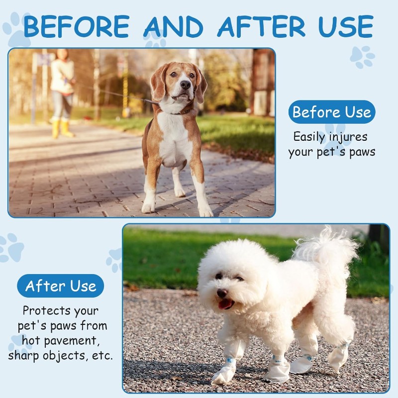 Dog Booties Paw Protector - 【NELISTMAS】 Capas descartáveis para sapatos para