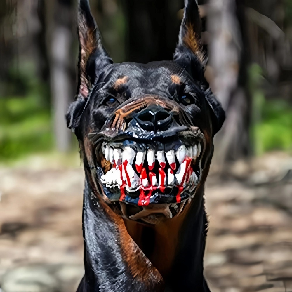 Dog Muzzle Silicone - Máscara de Silicone Realista 3D para