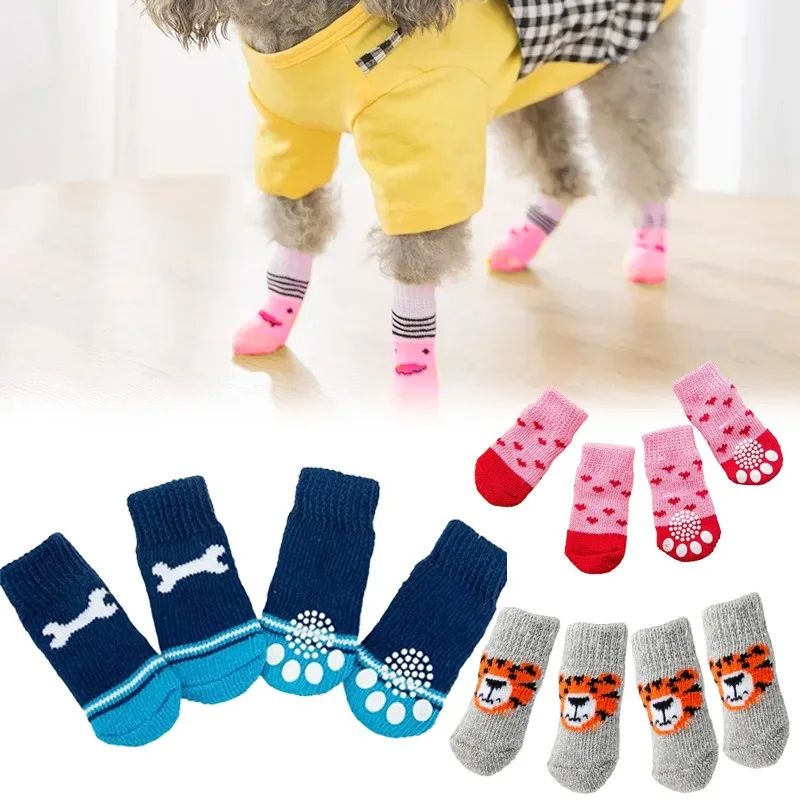 Dog Booties Paw Protector - 4 Pares de Meias de Inverno